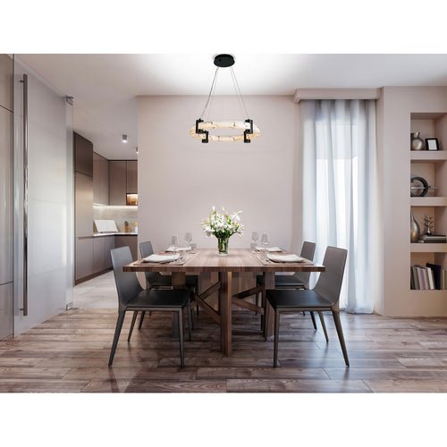 Searchlight Moonbeam LED plafondlamp, zwart metaal en gemarmerd hars