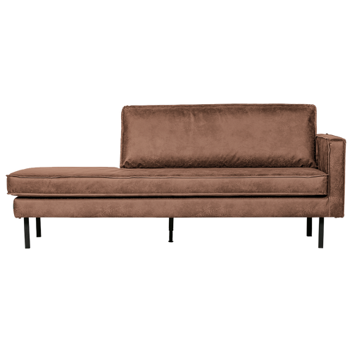 WOOOD daybed rechts Rodeo - Eco-leder - Cognac - 85x203x86