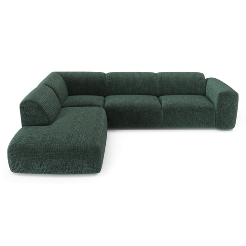 Sia Home - Hoekbanken links MYRA - Fluweel met patroon - Smaragdgroen - 269cm - vtwonen shop
