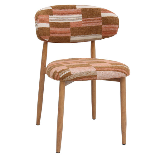 DÉJA Living Eetkamerstoel Skara - Terracotta/Naturel - Set van 2 - vtwonen shop