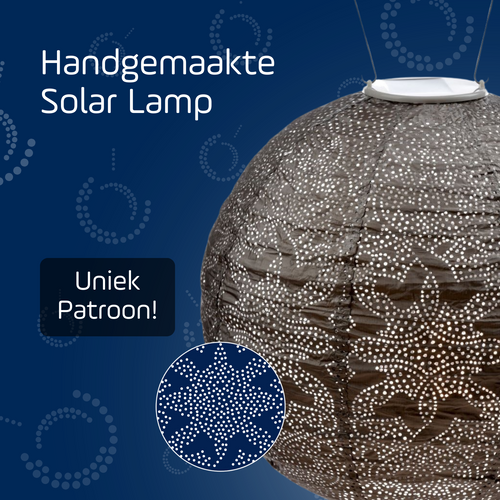 Lumiz solar lampion - marrakesh rond - 30 cm - taupe - vtwonen shop
