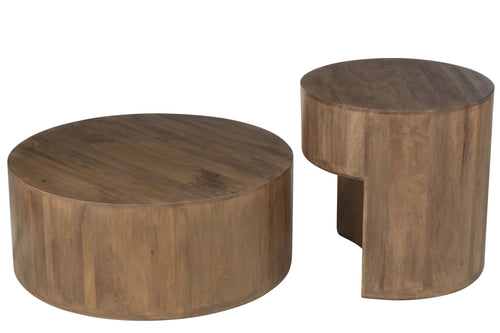 J-Line bijzettafel toge - hout - bruin - 2 stuks