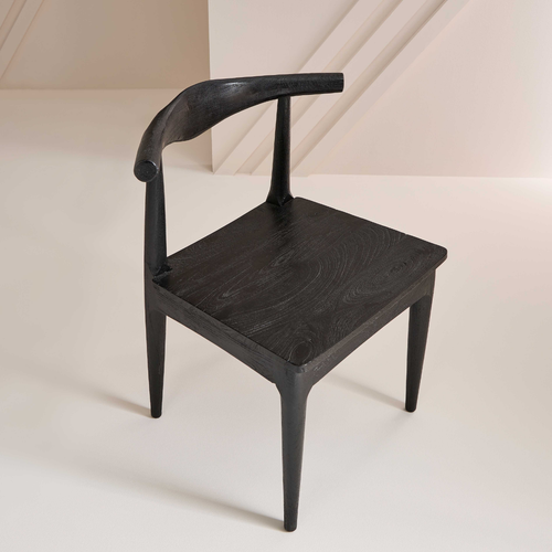 Calicosy - Set LUCIEN eetkamerstoelen - Zwart - 77x56x45 cm