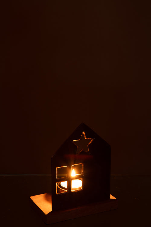 J-Line theelichthouder - aluminium - goud - vtwonen shop