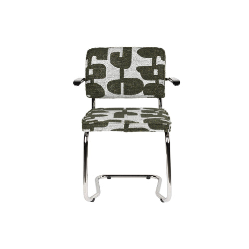 Zuiver Ridge Kink Deco Symbols Eetkamerstoelen Armleuning Groen - Set van 2