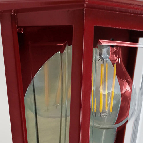 1-flammige halbe Außenwandlaterne rot IP44
