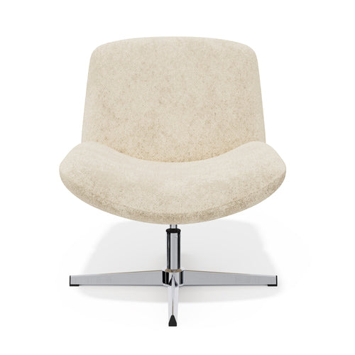 Premium Interiors - Draaistoel ABY - getextureerd fluweel crème 66cm