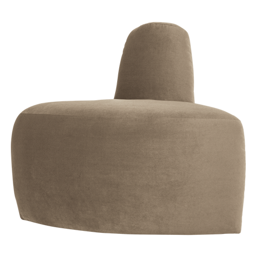 WOOOD eetbank hoek rond rugleuning Mojo Base - Velvet - Khaki - 83x76x76