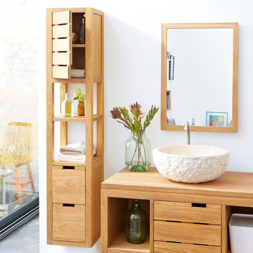 Tikamoon Massief eikenhouten kolomkast - Naturel - vtwonen shop