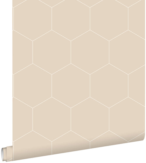 ESTAhome behang hexagon beige - 0,53 x 10,05 m - 139552 - vtwonen shop