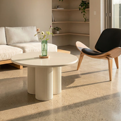 Furnhouse ronde salontafel Flow - Crème wit - Ø 80 cm