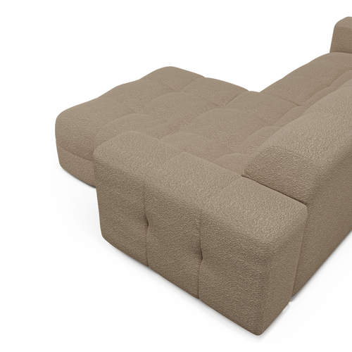 Sia Home - Rechte hoekbanken MAEL - Bouclette stof - Mol - 230cm - vtwonen shop