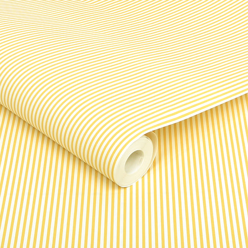 Joules Vliesbehang - Country Critters Ticking Stripe Lemon  - 10mx52cm