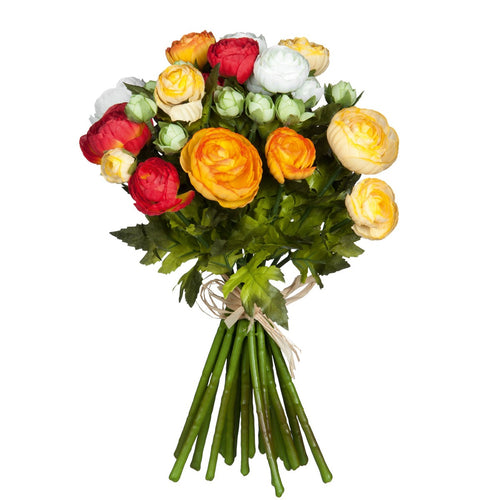 Mica Decorations Ranonkels Kunstbloemen Boeket - H35 x Ø26 cm - Oranje