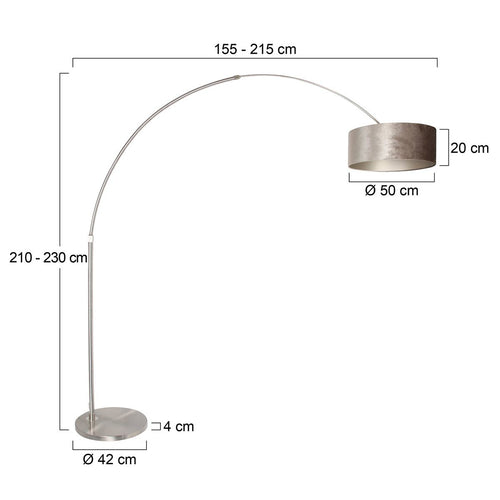 Steinhauer vloerlamp Sparkled - 1 lichts - 190x 230 cm - mat chroom zilver - vtwonen shop