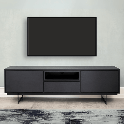 Furnhouse tv-meubel Tokyo - Zwart - MDF, zwart eikenfineer - 45x160x50