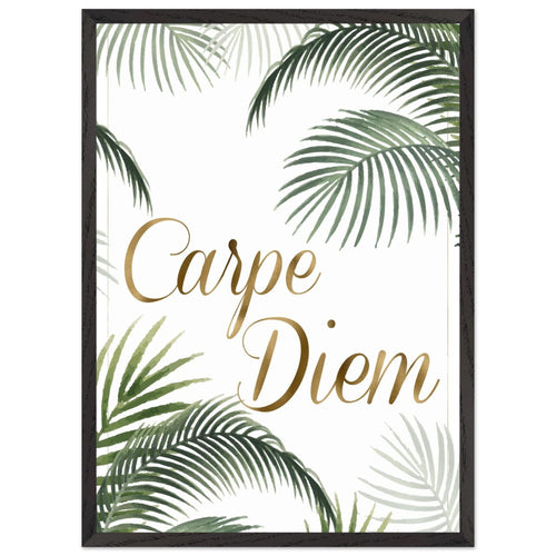Artfulprints Poster met Lijst Boho – Carpe diem   - 50x70 cm - Groen