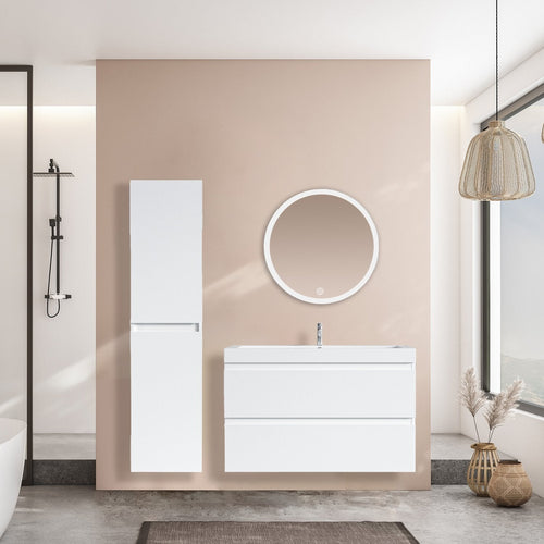 LOMAZOO kolomkast Marbella - zwevend - glanzend wit
