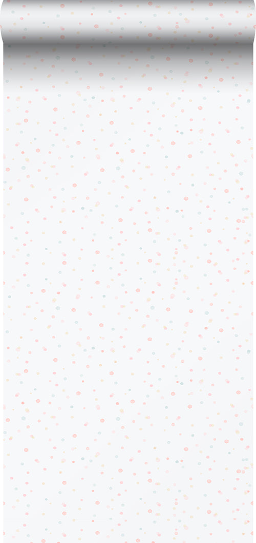 Sanders & Sanders behang stippen roze, blauw en wit - 53 cm x 10.05 m - 640640