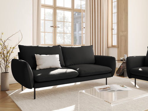 Cosmopolitan Design Bank Vienna 3-zits, boucle, zwart - 92x200x95cm