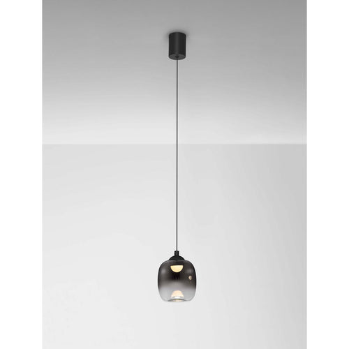 Nova Luce KITA Slanke hanglamp voor aan het plafond, rookgrijs/zandzwart, LED, 6W, 457lm, 3000K