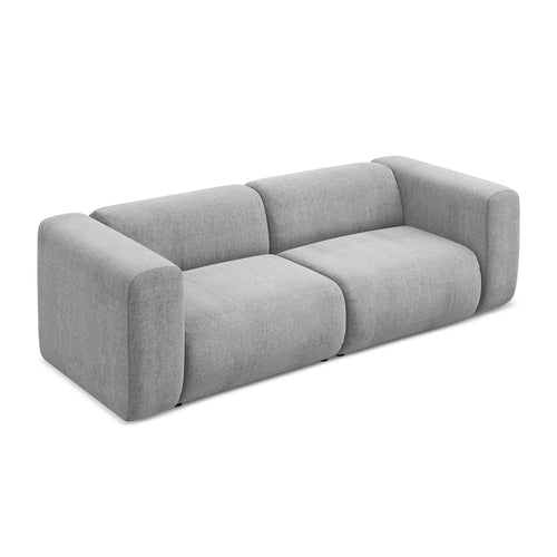 LaMiaSofa 3-zits bank Bari - chenille stof - lichtgrijs - 228x89x70