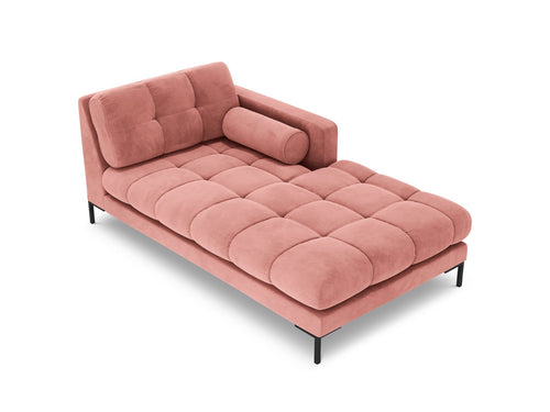 Cosmopolitan Design rechter chaise longue Bali flueel, roze - 185x102x75cm