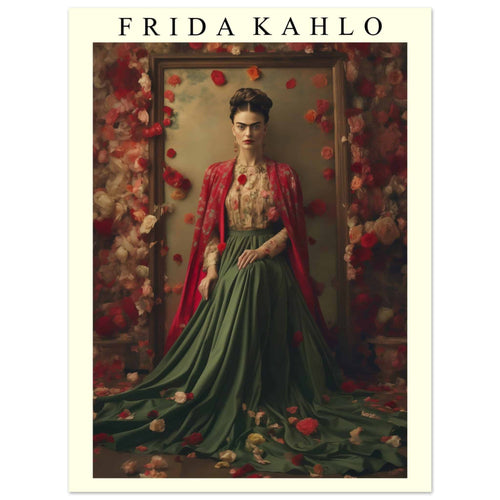 Artfulprints  Frida Kahlo - Beauty in flowers   poster 30x40 cm
