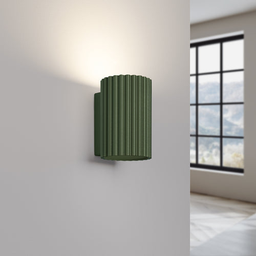 Sollux Lighting Wandlamp KARBON 10 olijfgroen - 6,5x8,5x10cm