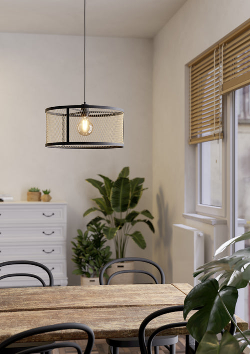 EGLO hanglamp Dellow - e27 - ø 32 cm - zwart/geelkoper - vtwonen shop