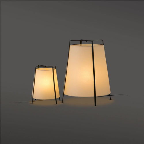 Faro Akane - Staande lamp zwart 1 licht met beige kap, E27