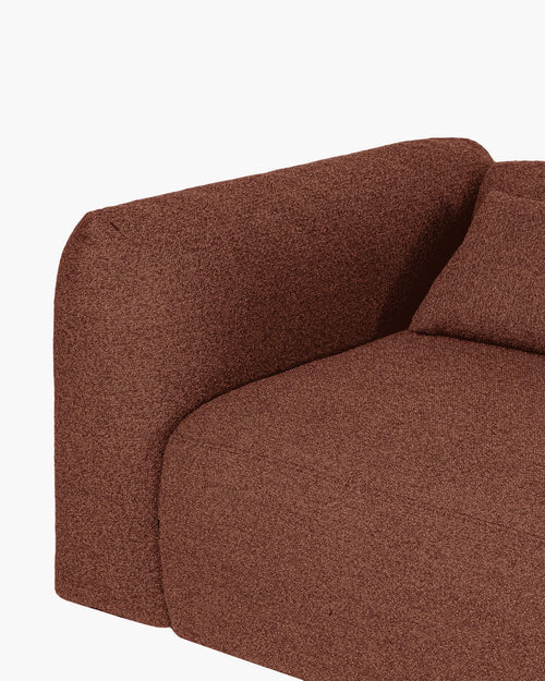 noo.ma Yaro 3-zits slaapbank - Brick Red bouclé, 140x200 slaapfunctie