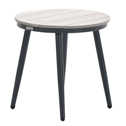 Margriet bijzettafel - Ø50 cm - carbon black - light teak vironwood