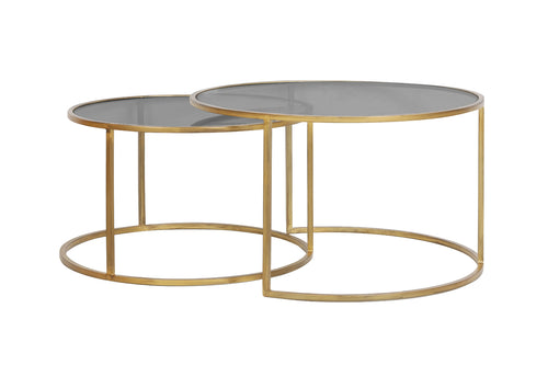 Light & Living salontafel DUARTE - Ø75x44cm - goud - Set van 2 - vtwonen shop