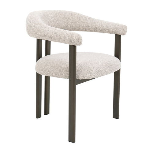 DÉJA Living Eetkamerstoel Odense - Stof - Taupe/Brons - Set van 2