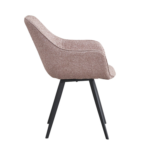 Livingfurn eetkamerstoel Luca boucle Vintage Pink - 2 stuks - vtwonen shop