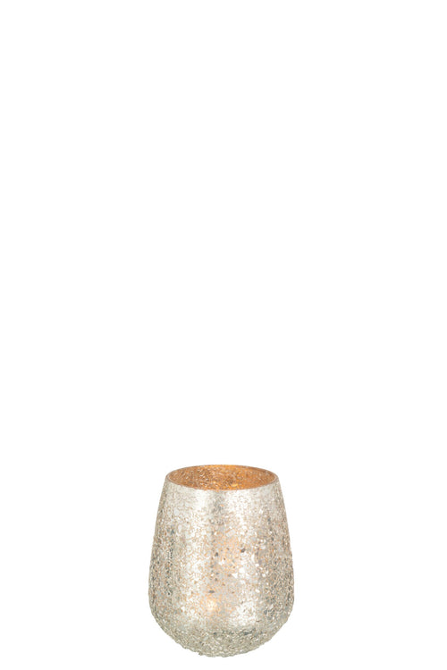 J-Line kaarshouder Glinstering - glas - goud - medium