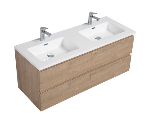 Badplaats Badkamermeubel Set Angela 140 cm – Kastanje Eiken – Badmeubel met Wastafel