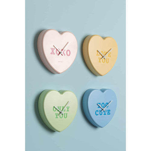 Karlsson wandklok Heart Candy - groen - 30x6.2x27cm - vtwonen shop