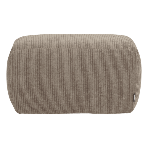 WOOOD poef Mojo Base - Ribstof - Donkerzand - 45x84x64