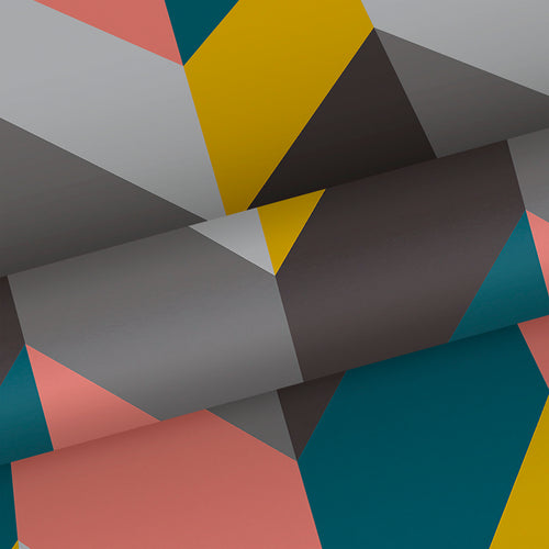 Walls4You behang visgraat-motief multicolor - 53 cm x 10 m - 640115