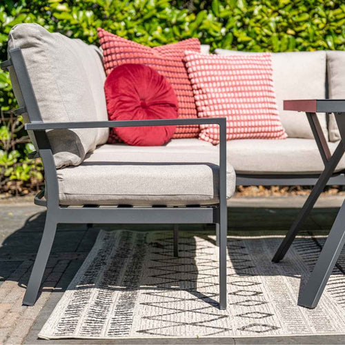 Sergio lounge-diningset - 3-delig - links - carbon black - desert sand - vtwonen shop