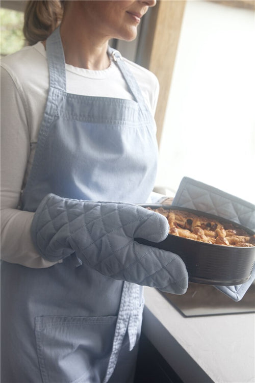 Walra - Keukenschort Cook with Happiness - 75x90 cm - Jeans Blauw