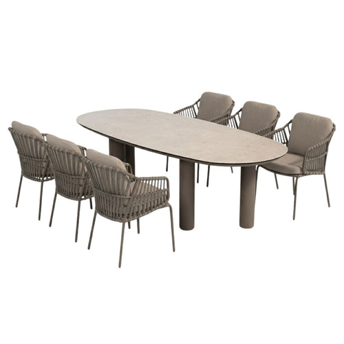 4 Seasons tuinset Capalbio 7-delig terre - Denia tuintafel 240x105 cm