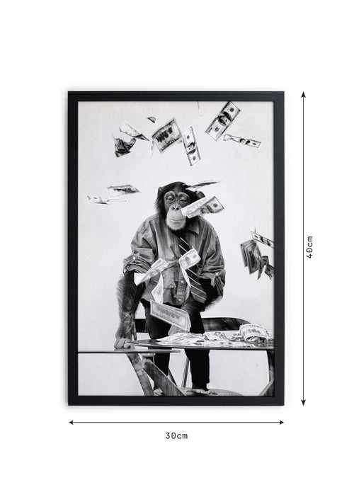 Zwarte lijst met kader 40x30 dollar aap - vtwonen shop