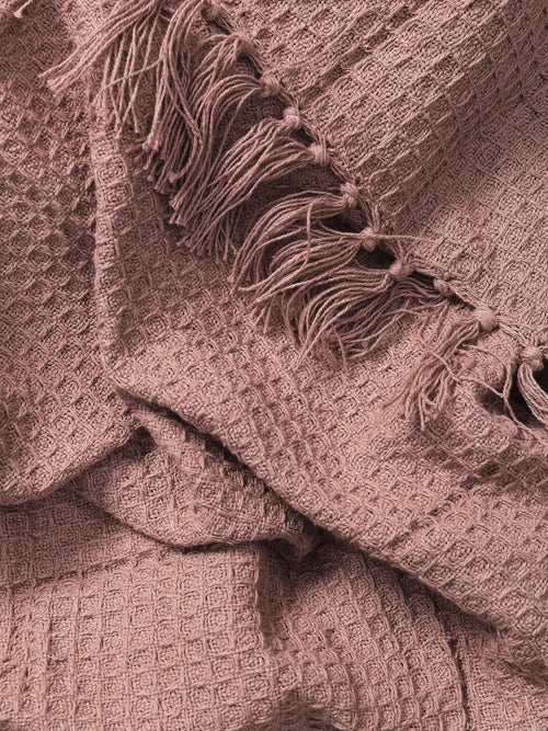 benuta katoenen deken Amalia - roze - 125x150 cm