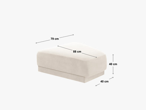 Micadoni Poef Miley structurele stof antraciet - 79x88x40cm
