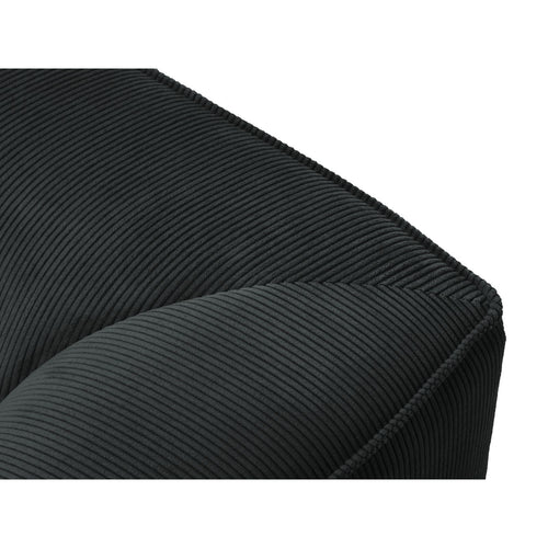 Cosmopolitan Design - Panoramische hoekbank rechts Siena 7-zits, ribfluwelen zwart - 273x366x69cm