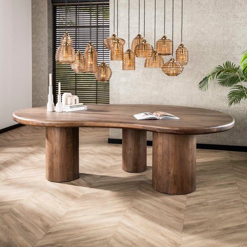 Giga Meubel Eettafel Sculpture - Bruin Acaciahout - 240cm