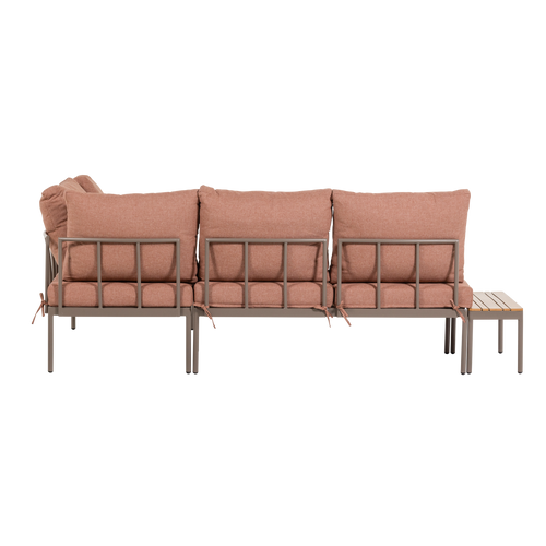 WOOOD loungeset Modulair tuin Zaro - Metaal/Polywood - Roze - 65x183x67